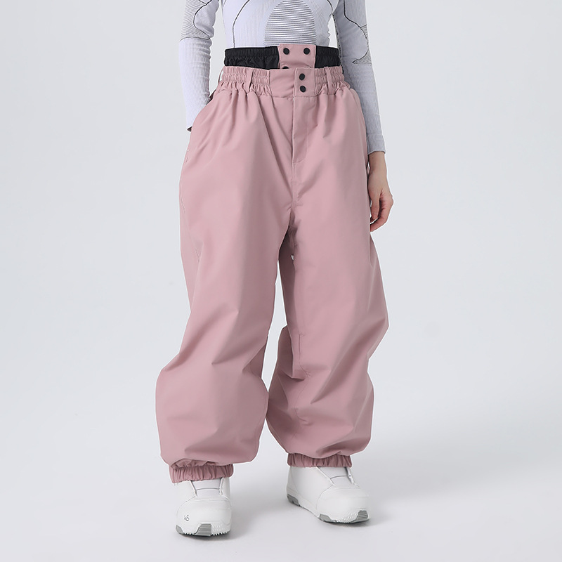 Xueyipai 2025 Snowboarding Pants Women's Double Board 3L Professional Waterproof Men's Loose Fleece-Lined Warm Snow Pants