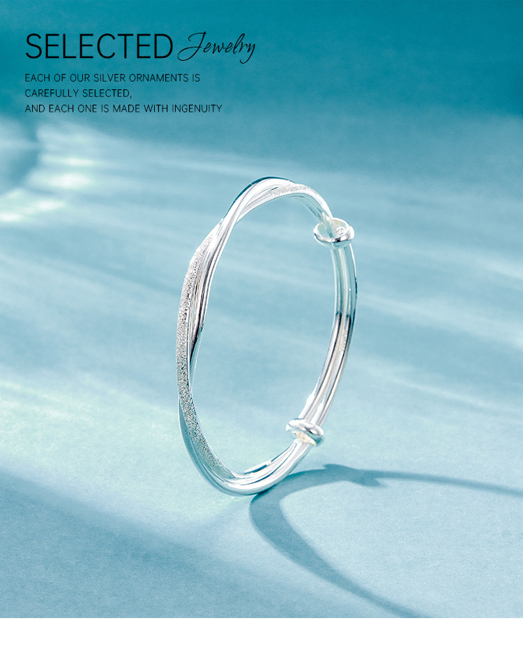 Simple Style Geometric Sterling Silver Bangle Plating 925 Silver Bracelets display picture 1