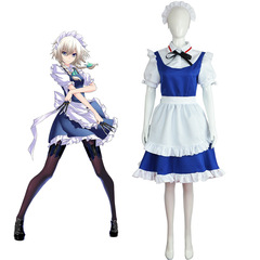 Oriental Project 16-Night Sakuya Cosplay Costume Unisex Maid Outfit Cosplay Clothing Anime Dress Full Set