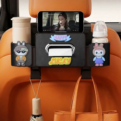 Car cup holder/beverage holder seat back multifunctional cup holder - happy-couple-4-in-1-seat-storage-box-4th-generation-black