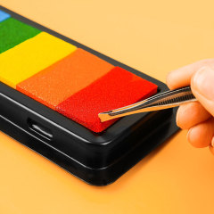 兒童手指畫塗鴉印泥手賬 7色海綿印泥 幼兒園DIY手掌指印印台批發