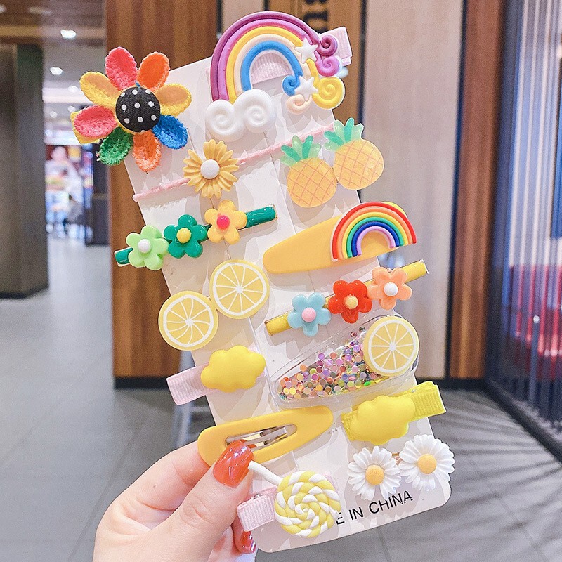 儿童刘海碎发整理神器女孩马卡龙色花朵发夹小号女童可爱头饰发饰|undefined