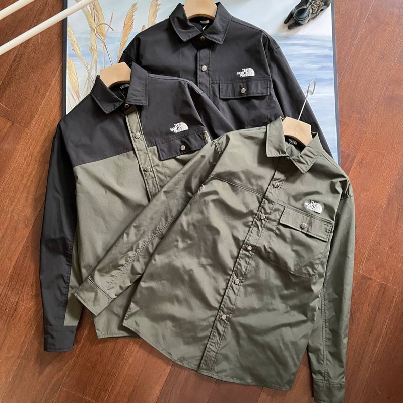 Cross-Border Wholesale Tnf Jacket Spring and Autum Shirt Long-Sleeved Color Matching Men's Waterproof Lightweight North Face Cardigan Embroider