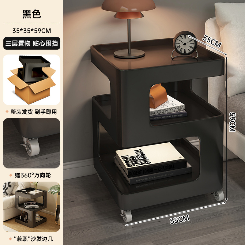 Mesa de cabezal de cama dormitorio armario de almacenamiento armario de almacenamiento estante de libros simple estante de visualización multifuncional estante de almacenamiento lateral doméstico