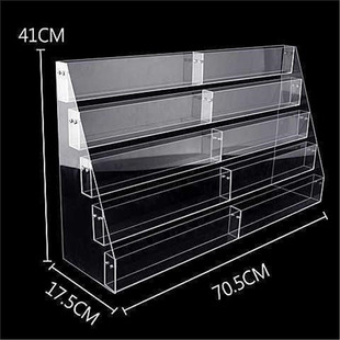 M Acrylic Display Stand Book Rack Boxed Pen Holder Book Stocking Rack Greeting Card Magazine Storage Multi-Functional Display L