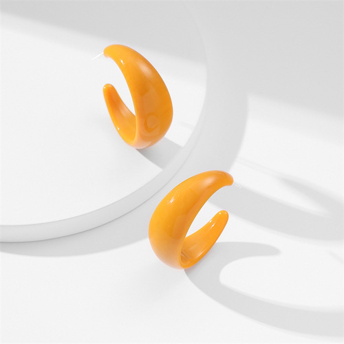 Niche design large C-shaped acrylic earrings for women Japanese and Korean fashion sweet small fresh earrings earrings wholesale