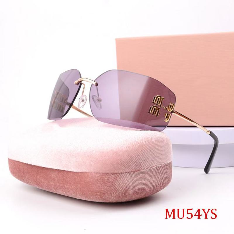 2014 ハイバージョン小紅書同じスタイルの女性用サングラス抗 UV ミュウミュウ新しいリムレスサングラス mu54y|undefined