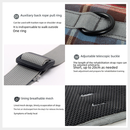 Cross-border hot-selling senior dog recovery harness for injured hind legs, assisted traction, senior dog hand dog assisted harness