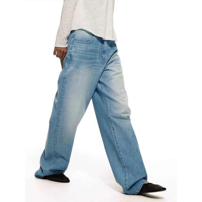 Loose Straight-Leg Mid-Low-Waist Light Blue Jeans 2026 Summer New Fashion Versatile Workwear Loose Casual Pants Loose Straight-Leg Mid-Low-Waist Light Blue Jeans 2026 Summer New Fashion Versatile Workwear Loose Casual Pants