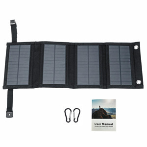 跨境工厂10W单晶硅太阳能板折叠便携户外小型光伏太阳能USB充电板详情1
