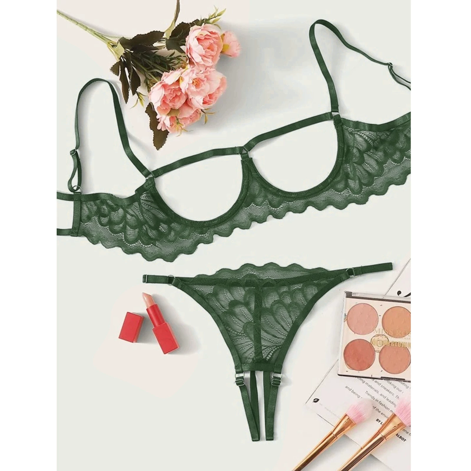 (Cross-border trading), transparent lace pants, set, lifting effect