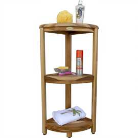 木制浴室角落淋浴木质置物架双层座椅带储物架客厅厨房收纳架