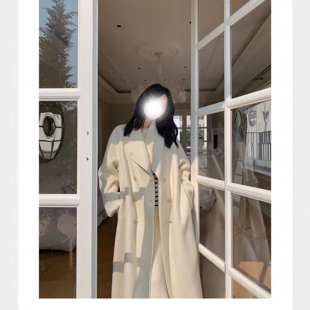 Cashmere double-sided demi-season woolen woolen coat