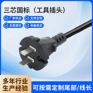 供應國標2芯二插電源線帶插頭家用電器電動工具維修電工插電源線