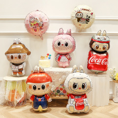 ラブブテーマアルミフィルムバルーンラブブ子供の漫画誕生日パーティーレイアウト写真小道具シーン装飾