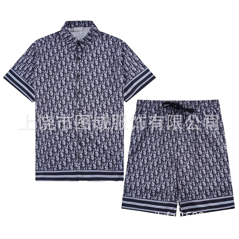 Dijia All-Over Printed Short-Sleeved Shirt Suit High-Quality Fabric Casual Shorts Shirt Sports Men's and Women's Cross-Border Suit