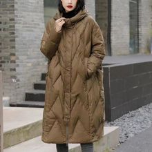 羽绒服女中长款韩版100白鸭绒加厚宽松过膝时尚大牌洋气大码女装