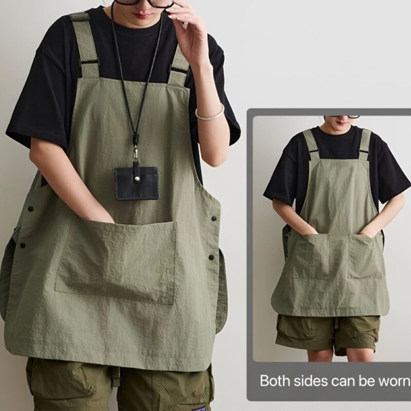 Water-Repellent Double-Sided Apron for Barbers, Coffee Shops, and Restaurants, Household Kitchen Workwear with Printed Text, Trending Online Water-Repellent Double-Sided Apron for Barbers, Coffee Shops, and Restaurants, Household Kitchen Workwear with Printed Text, Trending Online