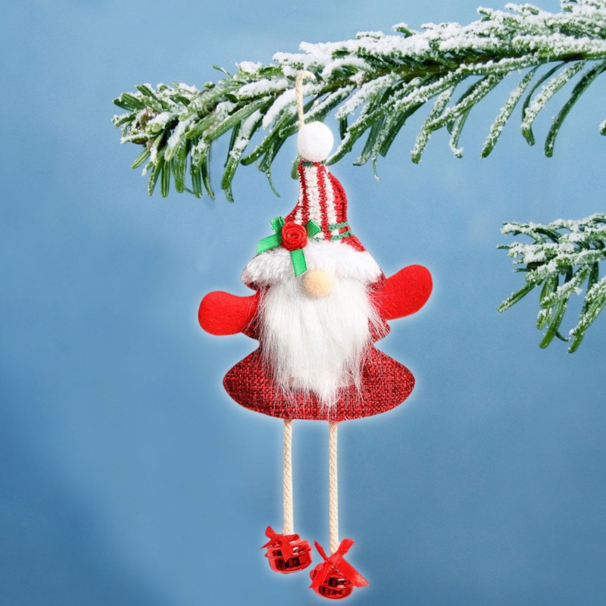 Tela transfronteriza Santa Claus Colgante Disposición de escenas navideñas Colgante de árbol de Navidad Decoración de Navidad Colgante