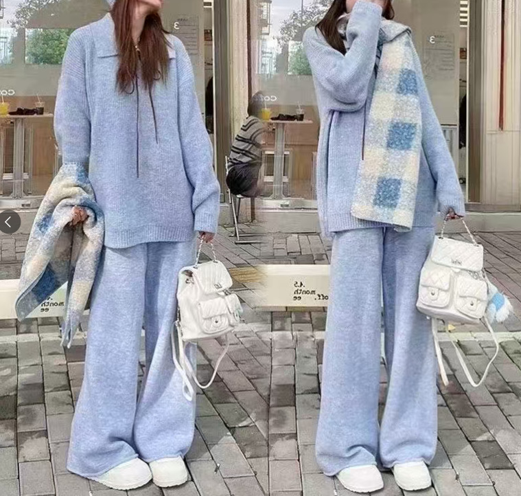 PH51901大爱美依缘2025秋季新款小个子宽松上衣阔腿裤减龄套装女|undefined