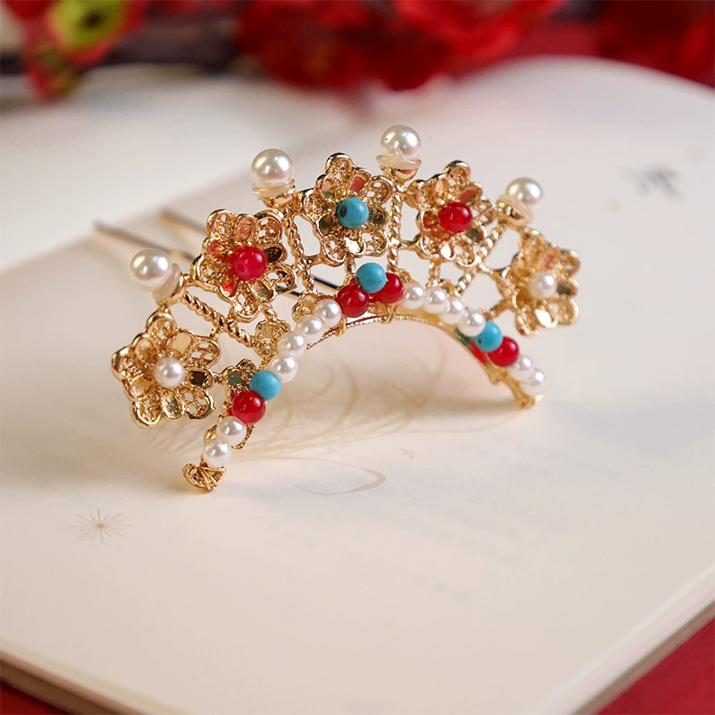 Hair accessory pearl, Hanfu for bride, Chinese hairpin
