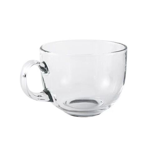 Factory Wholesale Influencer Drinking Breakfast Cup Transparent Milk Cup Home Use with Handle Glass Cup Advertisement Gift Water Cup