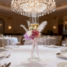 高颜值结婚订婚香槟酒杯装饰永生花新人敬酒场景配饰拍照出片小物