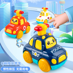 Push back sliding engineering car police car car kids gifts children's toy car wholesale market stall