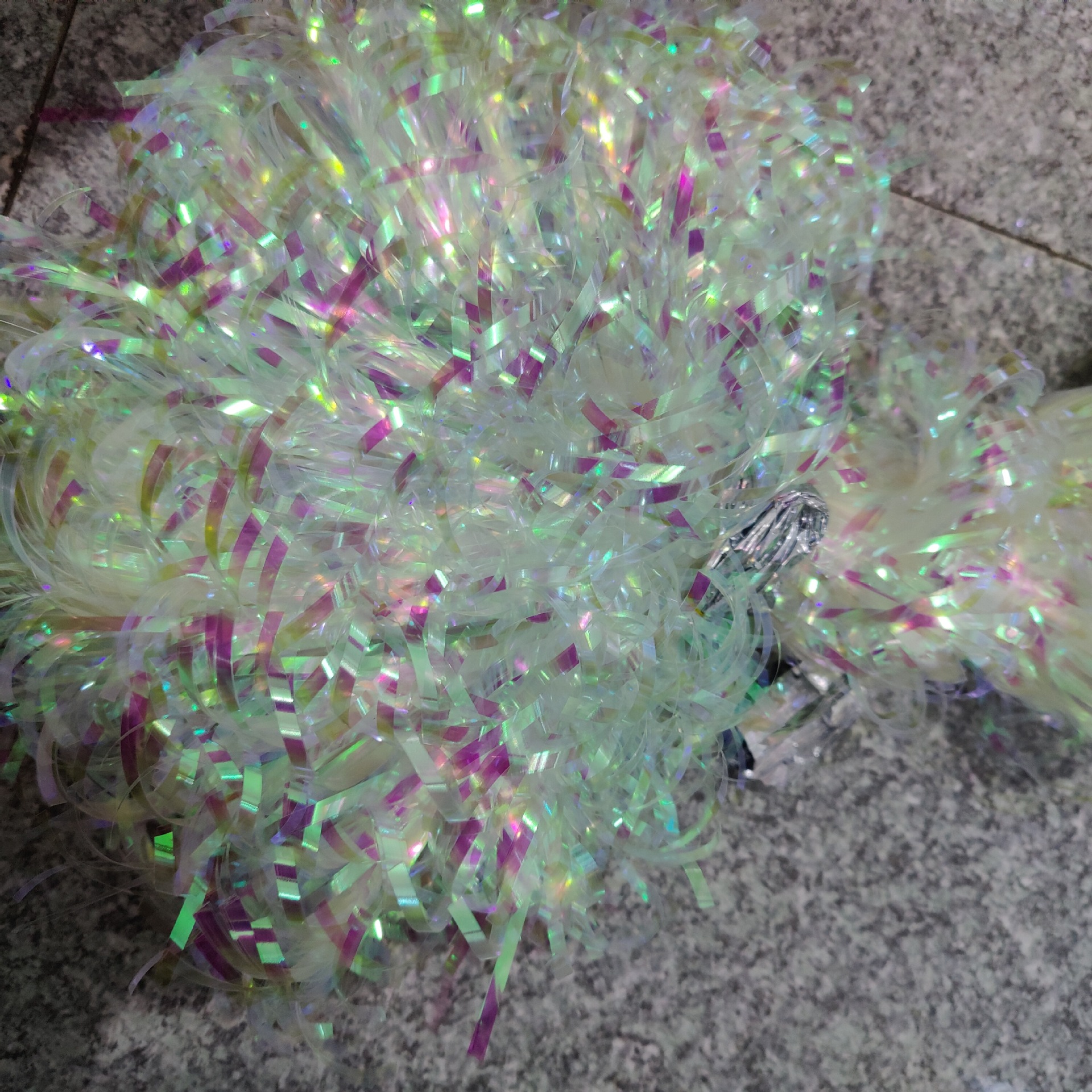 黄金色假睫毛镭色七彩毛毛亮黑色仿假发蛋白粉线天使草线