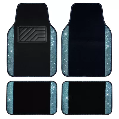 Trade Crystal-Encrusted Diamond Car Floor: Universal Foot Pad - lake-blue