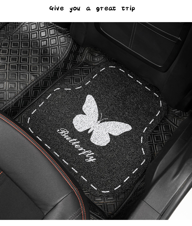 Blue Rain car floor mats, cute design for the driver's seat, suitable for girls, anti-dirty, car carpet, car mat, floor mat, loop pile