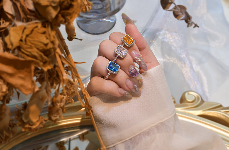 Fashion Geometric Sterling Silver Plating Zircon Rings 1 Piece