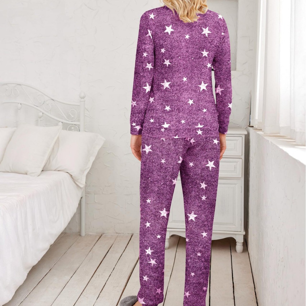 Traje de pijama para mujer Amazon estilo caliente patrón de venta caliente venta directa de fábrica envío de una pieza traje de dos piezas de comercio exterior europeo y americano