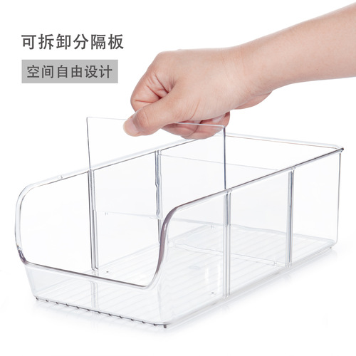 Cross-border best-selling refrigerator storage box, compartment storage box, kitchen organization, transparent stackable tea bag storage box