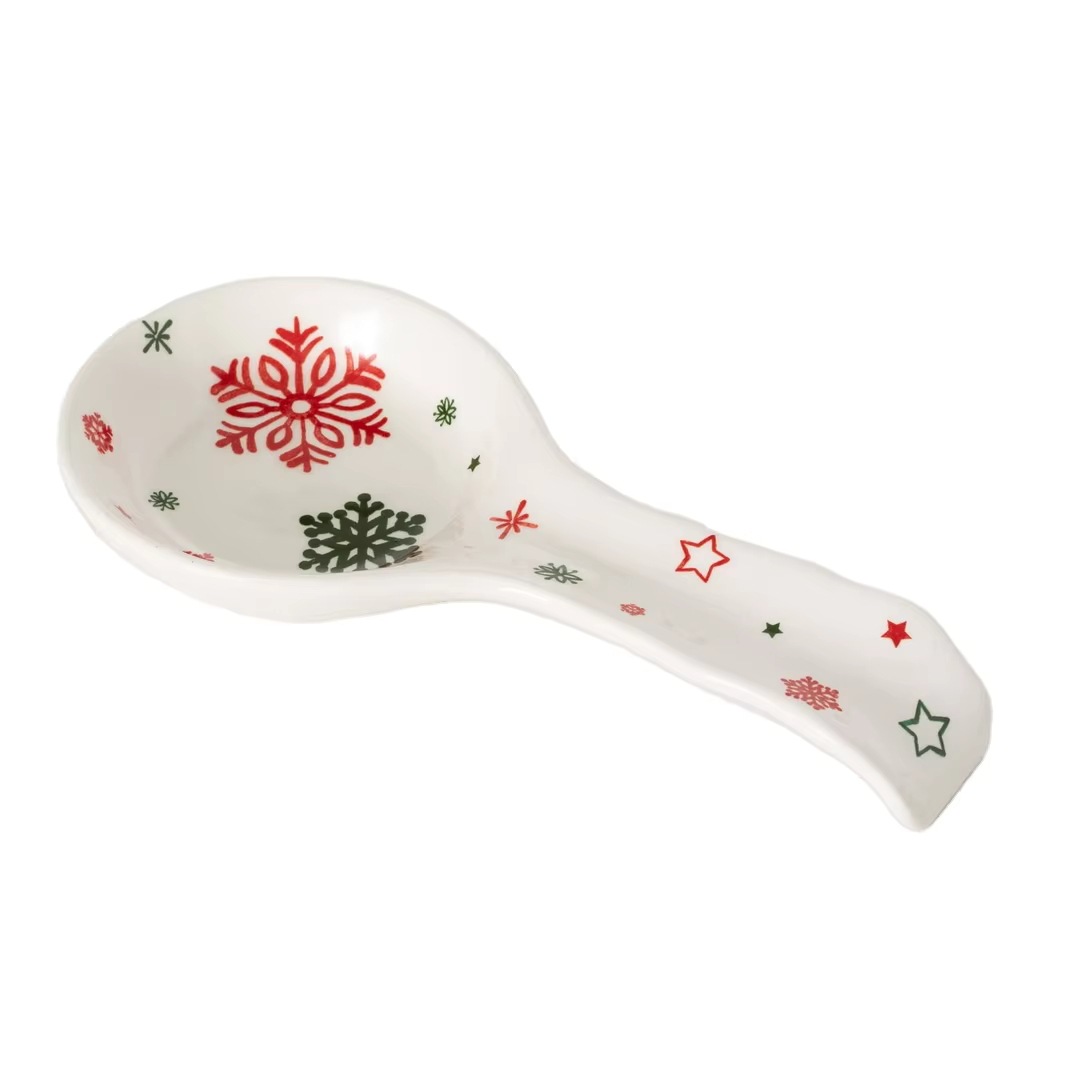 Handmade Christmas Flamingo Ceramic Spoon, Novel Design Style, Classic and Safe, Suitable for Dinner, Business Gifts and Giveaways