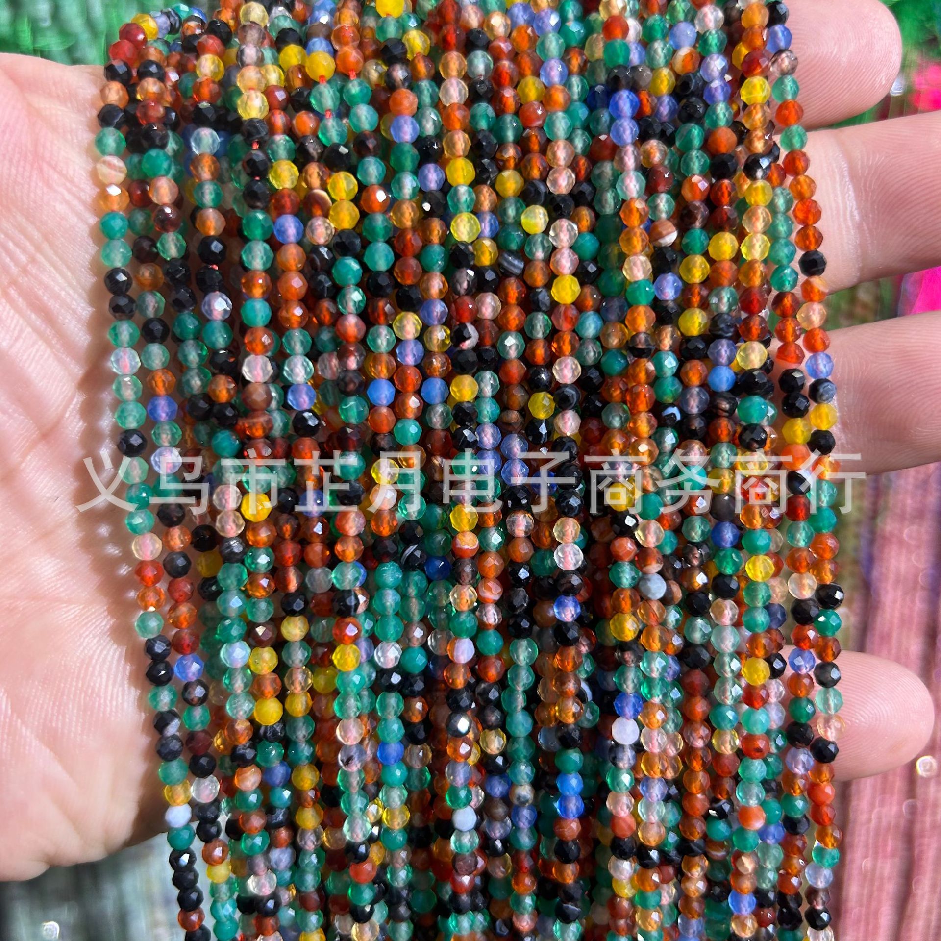 Pequeñas cuentas 2mm3mm4mm facetas todo tipo de ágata Cristal de piedra natural granos sueltos DIY joyería pulsera collar