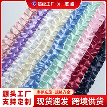 2.5cm宽褶皱丝带涤纶带荷叶边头饰衣服装设计手工diy花边辅料