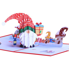 クリスマス立体グリーティングカードクリスマス無顔人形3d紙彫刻創意祝日類プレゼント祝福小カード卸売り