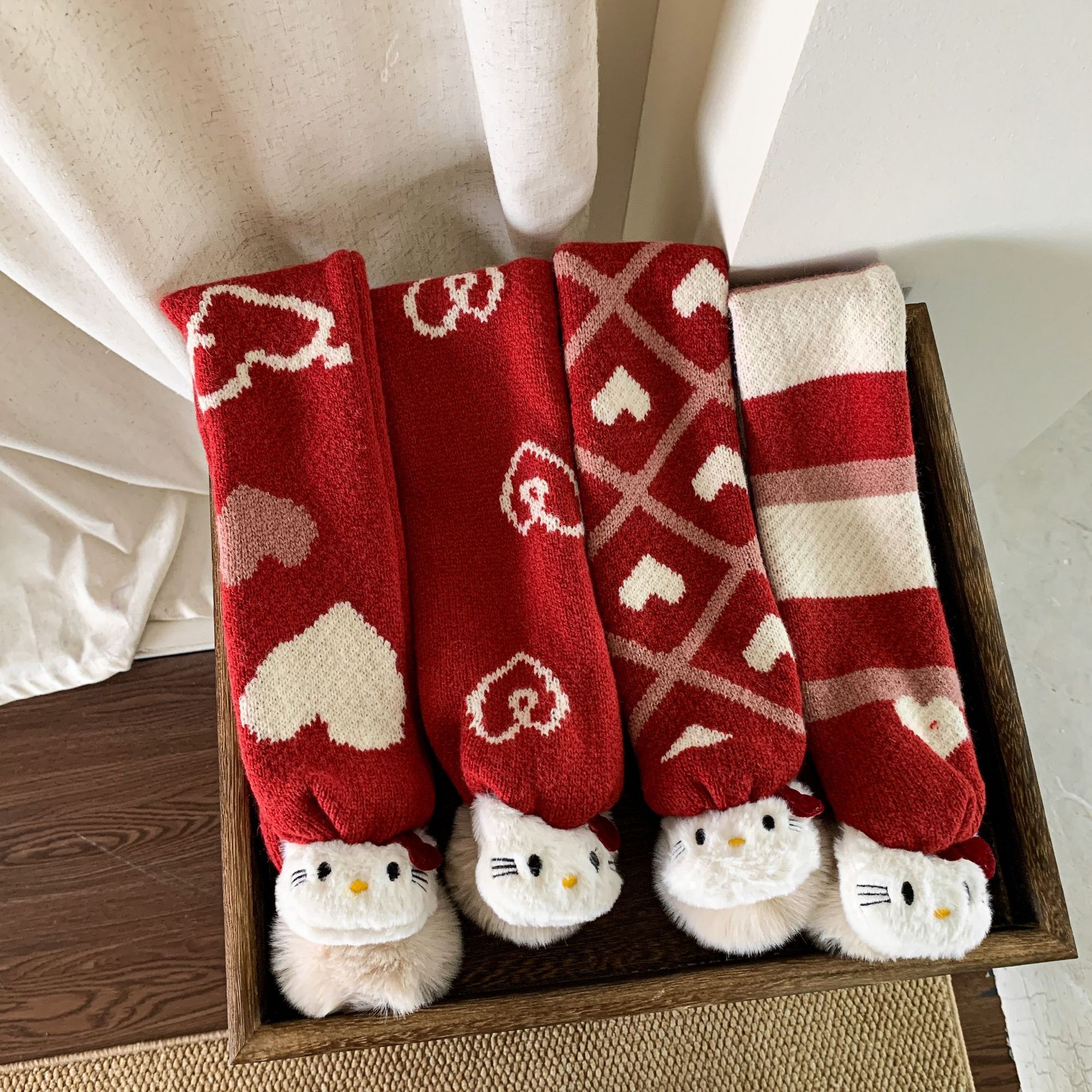 Sugar Pear ropa infantil bufandas rojas de punto para niños otoño invierno caliente niña encantadora Navidad de Año Nuevo buñuelo