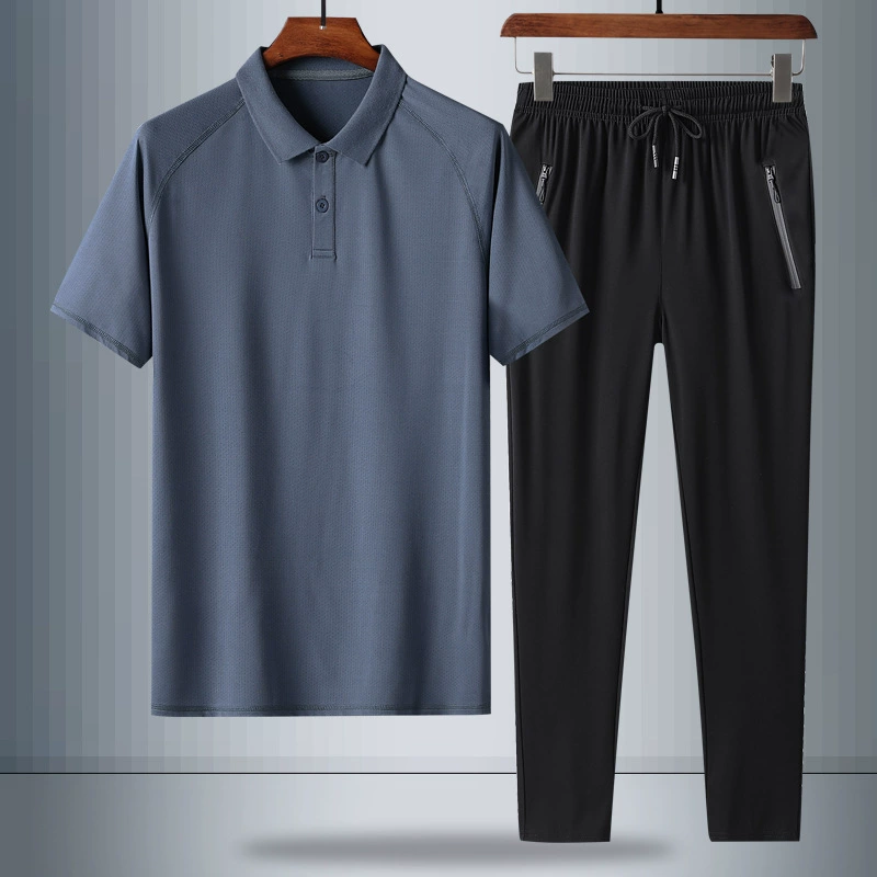 Спортивный комплект для папы со льдом мужской летний досуг с короткими рукавами летний средний возраст летний средний возраст