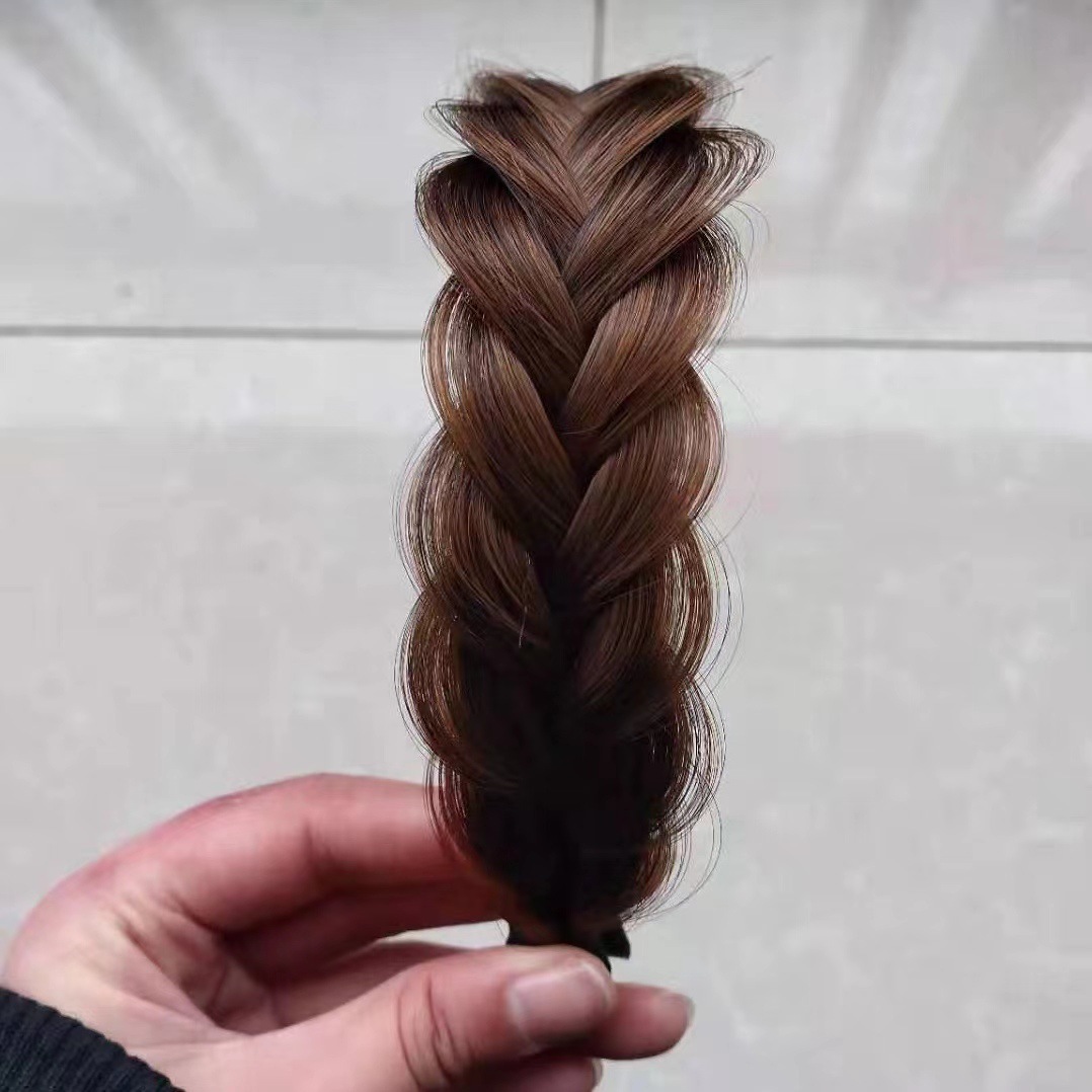 피시본 브레이드 헤어밴드 [라이트브라운]