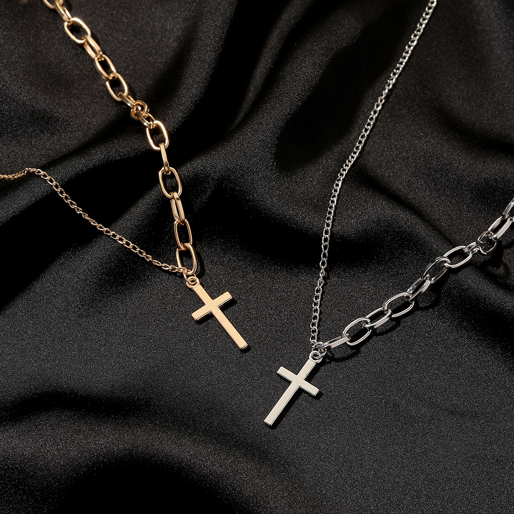 Fashion Asymmetric Cross Pendant Clavicle Chain display picture 5