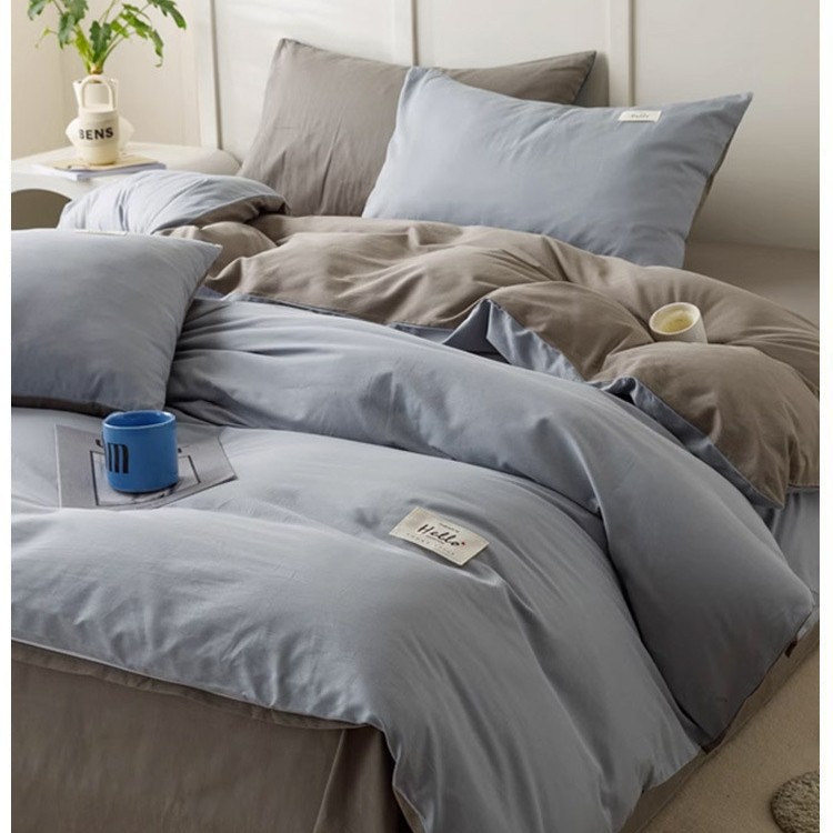 Algodón de cuatro piezas, ropa de cama de algodón lavable, ropa de cama