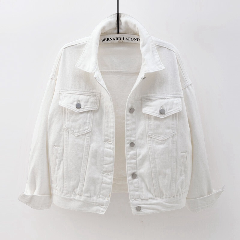Spring and Autumn New Colorful Plus-Size Denim Jacket for Women, White Korean Style Bf Long-Sleeve Jacket, Purple Cross-Border Spring and Autumn New Colorful Plus-Size Denim Jacket for Women, White Korean Style Bf Long-Sleeve Jacket, Purple Cross-Border