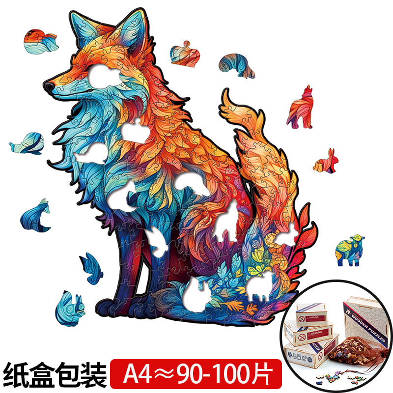  Rompecabezas 3D de madera cortado con láser, diseño de animales, juguete educativo artesanal