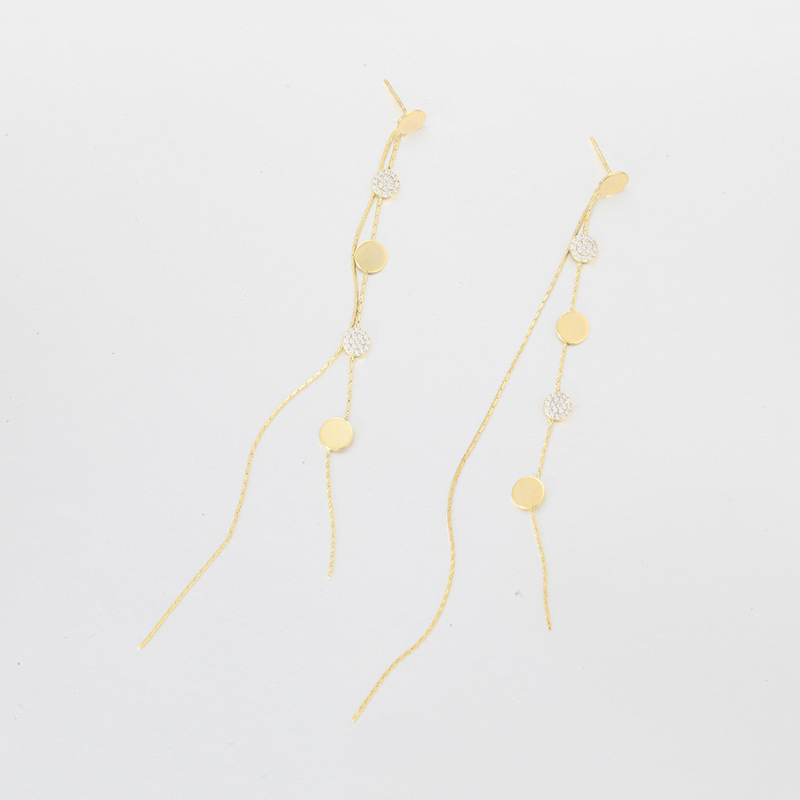 Xuping aretes de lengüeta de aleación de cobre chapado 14k de color círculo geométrico temperamento europeo y americano transfronterizo orejas al por mayor mujeres