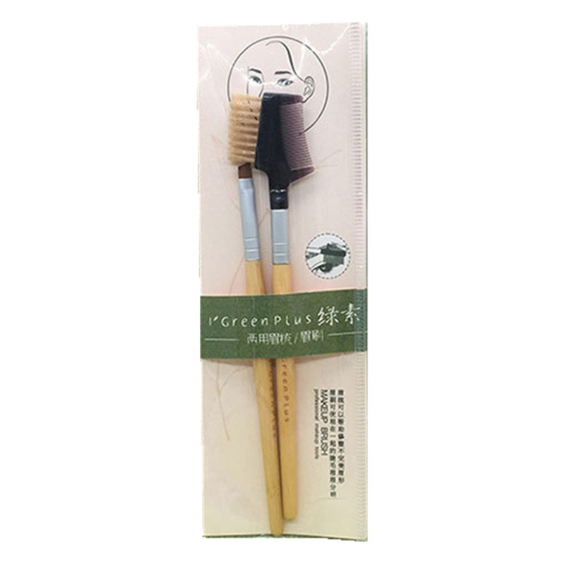 Green Eyebrow Brush Eyebrow Comb Combination Bamboo Handle Dual-purpose Eyebrow Brush Eyebrow Brush Eyebrow Brush Hair Comb Eye Makeup Tool 2 Pack A13