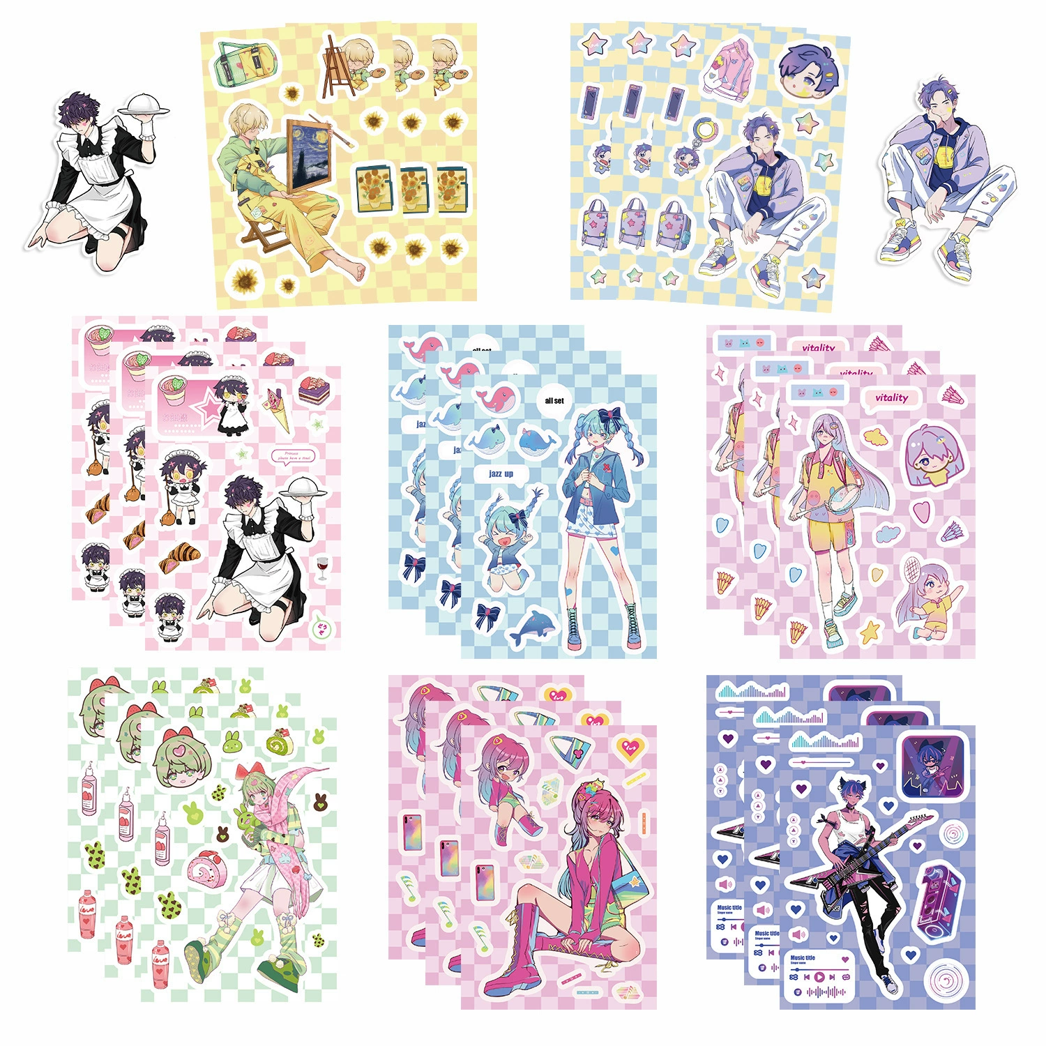 8 KAWAII Dimensional Rhythm Stickers наклейки для patчинг водостойкий дневник справочник патч DIY декоративная наклейка