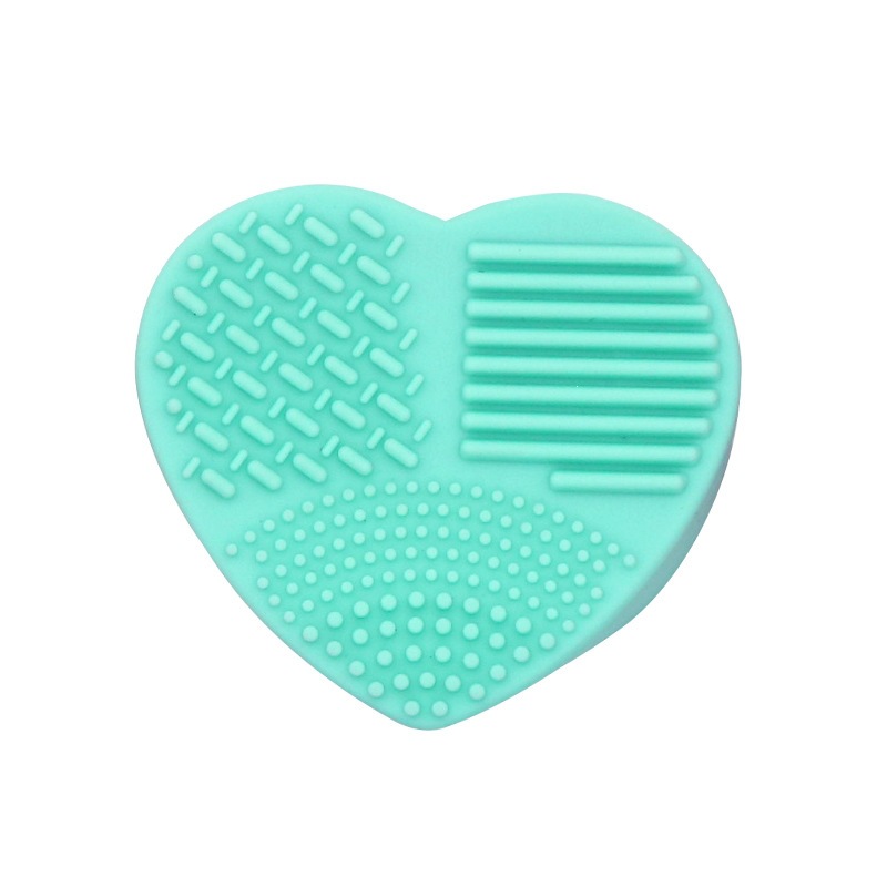 Caja de lavado en forma de corazón esponja de silicona cariño cepillo de maquillaje caja de limpieza en seco caja de limpieza de cepillo de maquillaje de doble uso