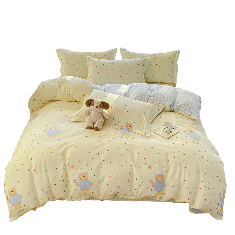 Cubierta de edredón de algodón de dibujos animados para estudiantes de una sola pieza de algodón puro 150x200x230 cubierta de edredón dormitorio individual 1.5 pieza de cuatro piezas